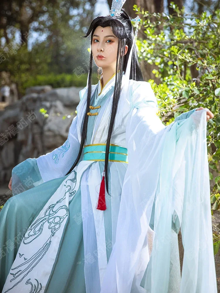 Tian Guan Ci Fu Shi Qingxuan kostiumai Anime piktadarių savęs gelbėjimo sistema Shen Qingqiu Cosplay kostiumas Hanfu perukų batai Fan Prop Cos Nuotrauka 2