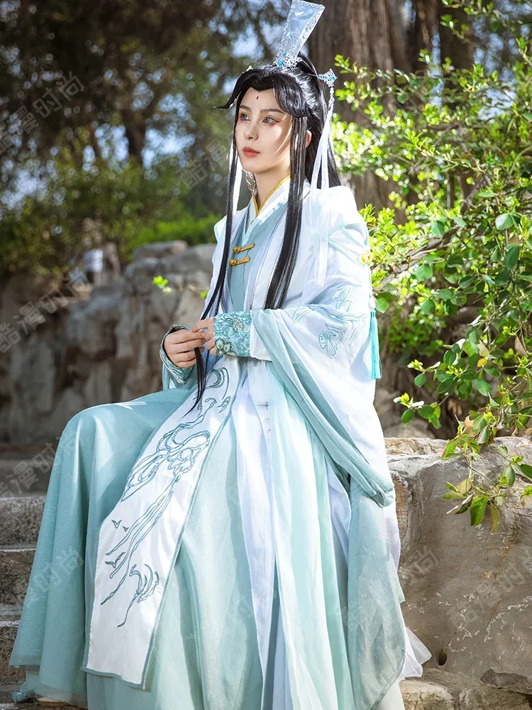 Tian Guan Ci Fu Shi Qingxuan kostiumai Anime piktadarių savęs gelbėjimo sistema Shen Qingqiu Cosplay kostiumas Hanfu perukų batai Fan Prop Cos Nuotrauka 3