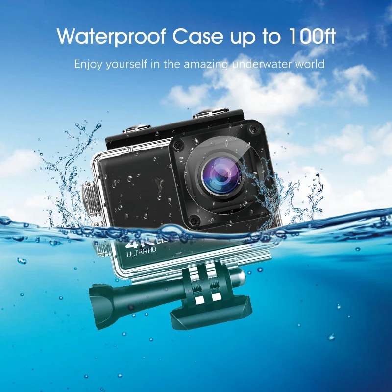 4K HD WIFI veiksmo kamera 60 kadrų per sekundę 170 laipsnių plačiakampė EIS povandeninė vandeniui atspari apsaugos nuo drebėjimo kamera Šalmas Go Sports Pro Vlog kamera Nuotrauka 1