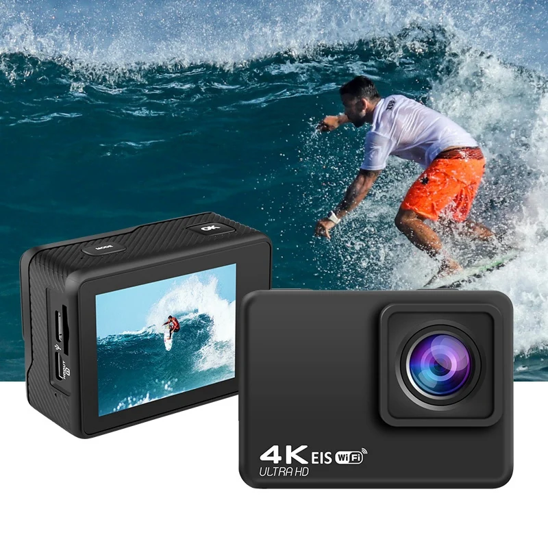 4K HD WIFI veiksmo kamera 60 kadrų per sekundę 170 laipsnių plačiakampė EIS povandeninė vandeniui atspari apsaugos nuo drebėjimo kamera Šalmas Go Sports Pro Vlog kamera Nuotrauka 2