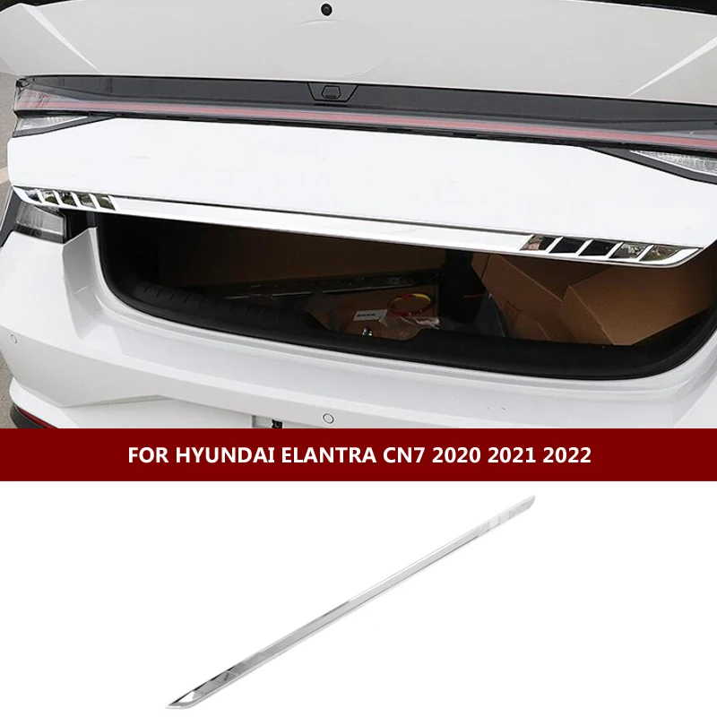 Hyundai Elantra CN7 2020 2021 Automobilių priedai ABS Chrome uodegos vartų durų dangtelio apdaila Galinės bagažinės liejimo rėmelio stiliaus garnyras Nuotrauka 3