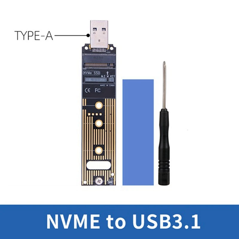 M.2 NVME SSD į USB 3.1 adapteris PCI-E į USB-A 3.0 keitiklio kortelė 10Gbps USB3.1 Gen 2 skirta M.2 NVME 2242 2260 2280 Nuotrauka 1