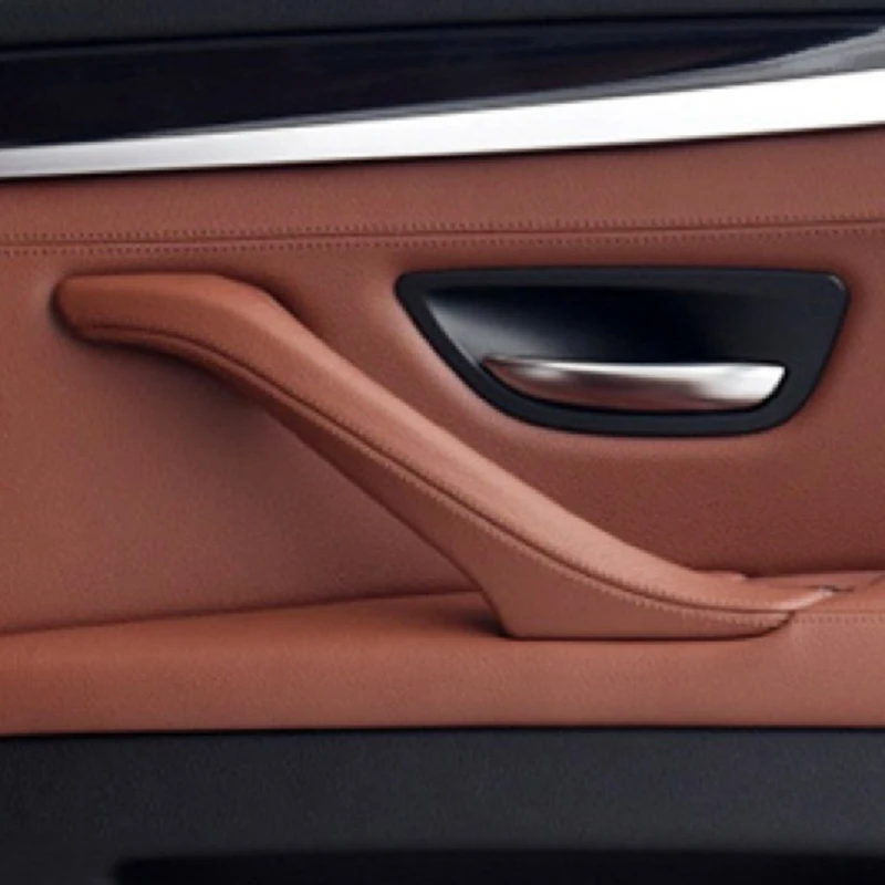 Automobilio salonas Keleivio durų odinės rankenos komplektas BMW 5 serijos F10 F11 F18 10-17 520I 523I 525I 528I 535I Nuotrauka 2