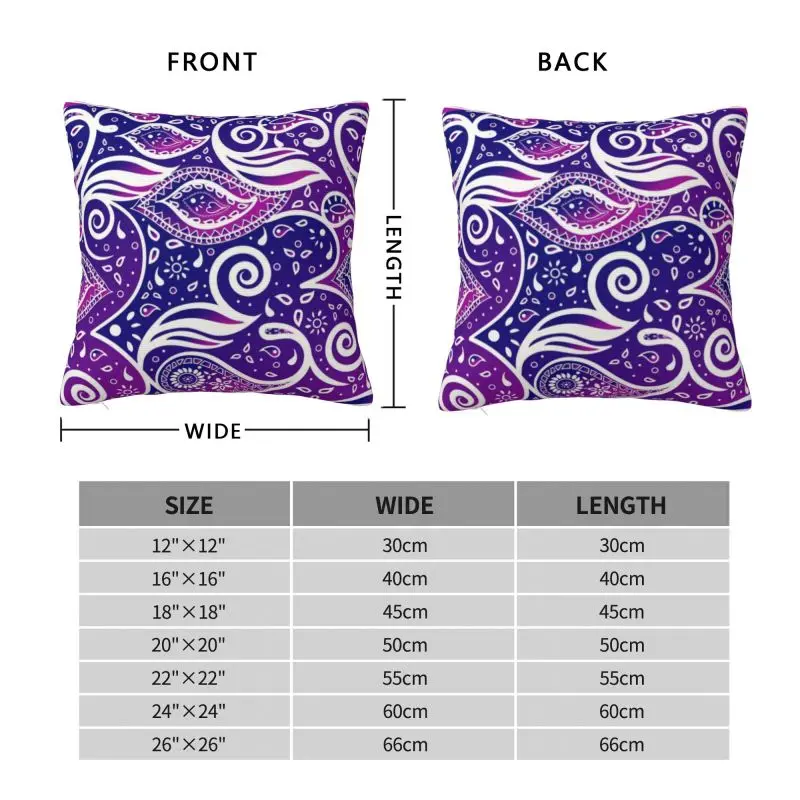 Custom Paisley Bohemian Breeze Art Pillow Cover Decoration 3D Double Side Printed Purple And Blue Cushion Cover for Car Nuotrauka 5