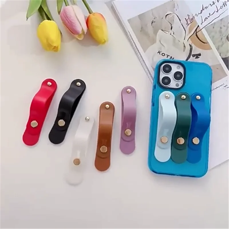 2022 Wrist Band Phone Holder Band Finger Grip Mobile Phone Stand for iPhone 13 Samsung Xiaomi Push Back Sticked Socket laikiklis Nuotrauka 1