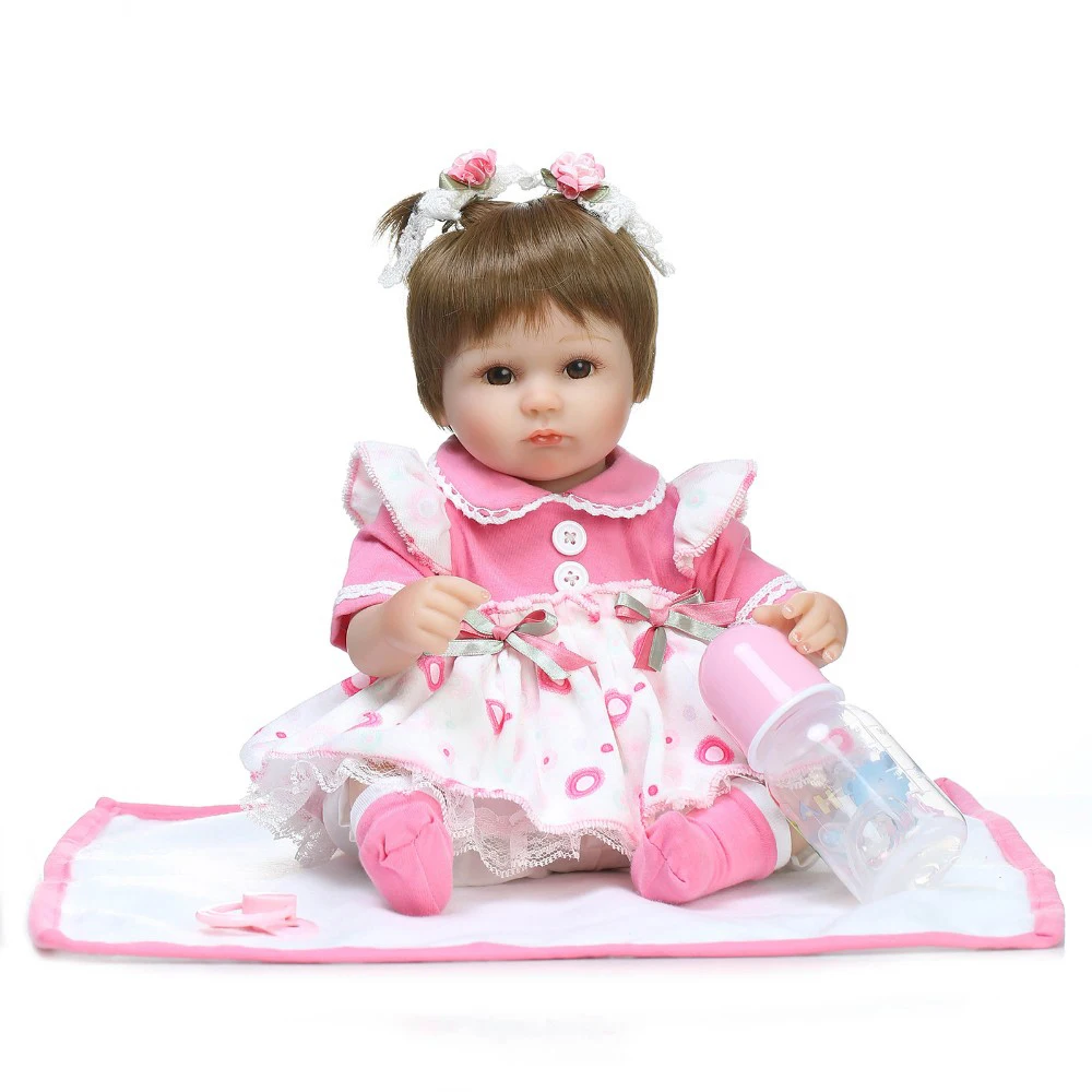 Reborn Baby Doll Soft Silicone Vinyl Cloth Body Lifelike Baby Dolls madingos lėlės kūdikiams, žaidžiančios karštus žaislus vaikams Kalėdos Nuotrauka 0