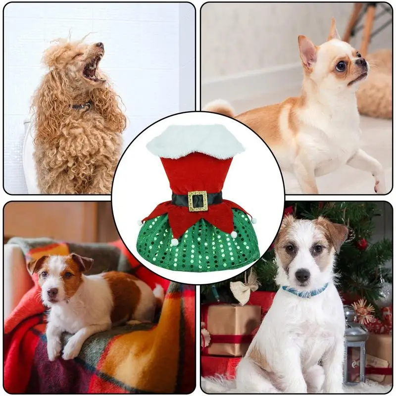 Kalėdiniai naminių gyvūnėlių kostiumai Tamprus Kalėdų senelio suknelė Augintinio audinys Daugiafunkcinis Įdomus Mažas šuo Kalėdiniai aksesuarai Šuo Nuotrauka 1
