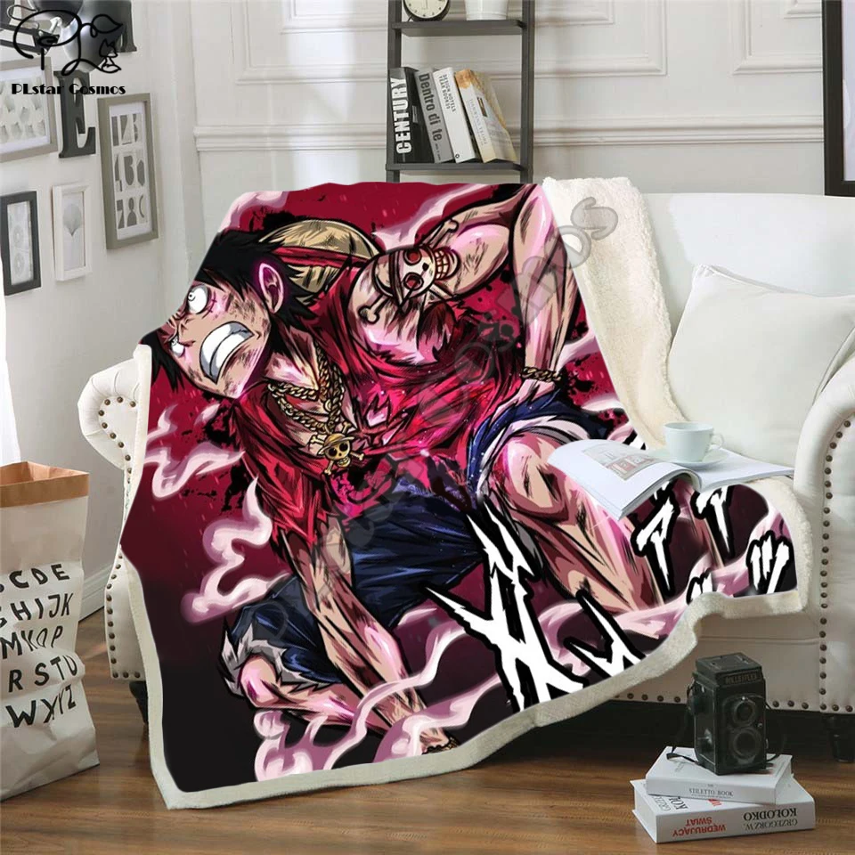 Anime 3D spausdinta šerpų antklodė Sofos antklodės užvalkalas Kelioninė patalynė Outlet Velvet Plush Fleece Blanket Bedspre style-19 Nuotrauka 4
