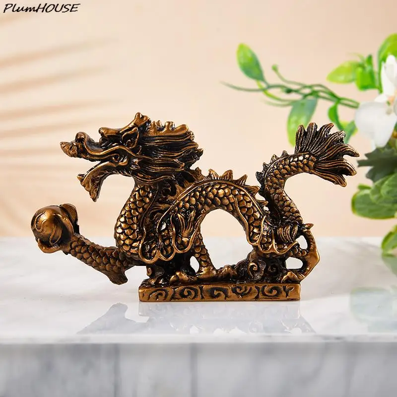 Feng Shui dervos drakono skulptūra Kinų namų dekoras Laimingos statulos biuro figūrėlės Nefrito dovanų amato imitacija Nuotrauka 4