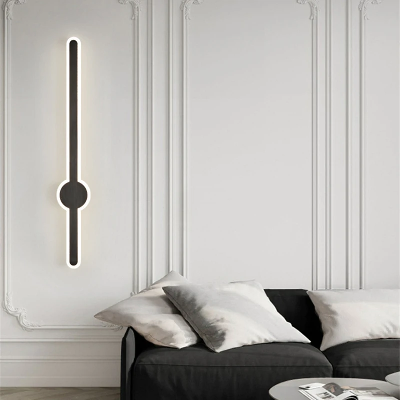 Modernus minimalistinis 3 spalvų jungiklis LED sieninis šviestuvas 62 82 102CM 220V 110V naktinis varinis ilgas sieninis šviestuvas Nordic Luxury Style Sconce Nuotrauka 5