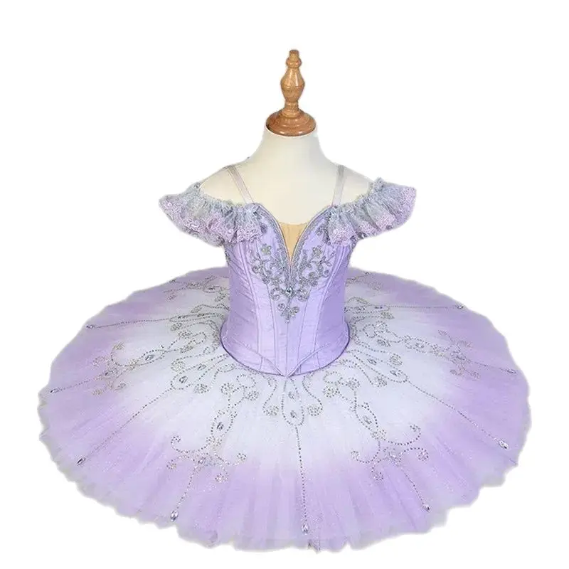 Naujas tutu vaikams Suaugusiųjų profesionalas Klasikinis blynų baleto kostiumas violetinis Nuotrauka 2