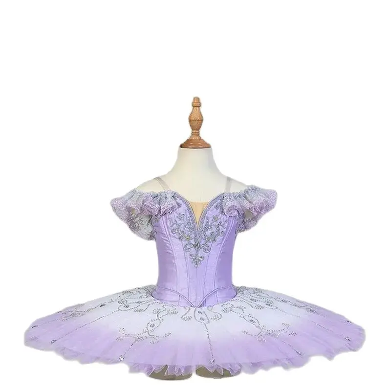 Naujas tutu vaikams Suaugusiųjų profesionalas Klasikinis blynų baleto kostiumas violetinis Nuotrauka 3