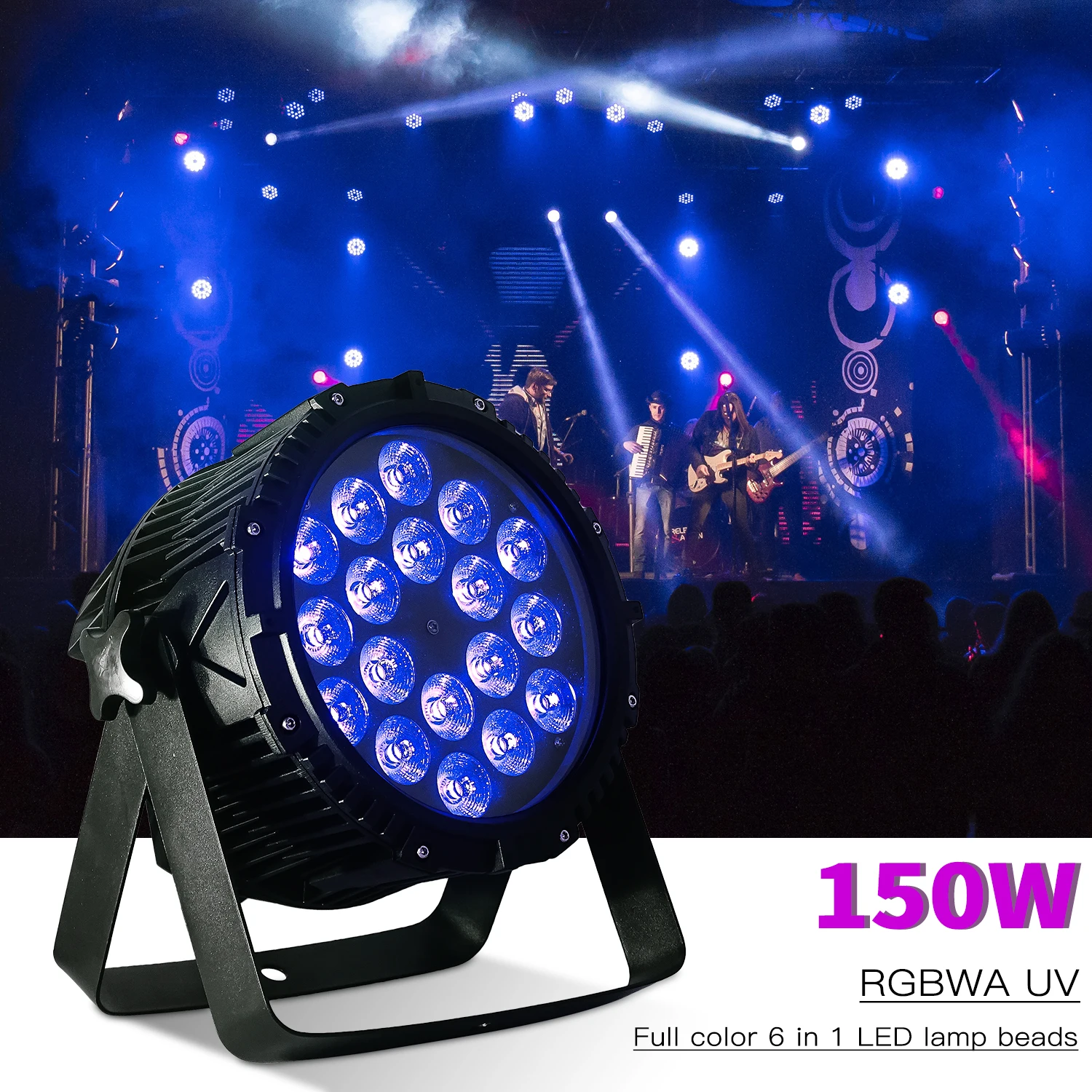 18x12W RGBWA UV 6 in 1 LED Par šviesa Vandeniui atspari scenos lemputė DMX valdymas lauko spektaklis DJ diskotekos įrangos apšvietimas Nuotrauka 2