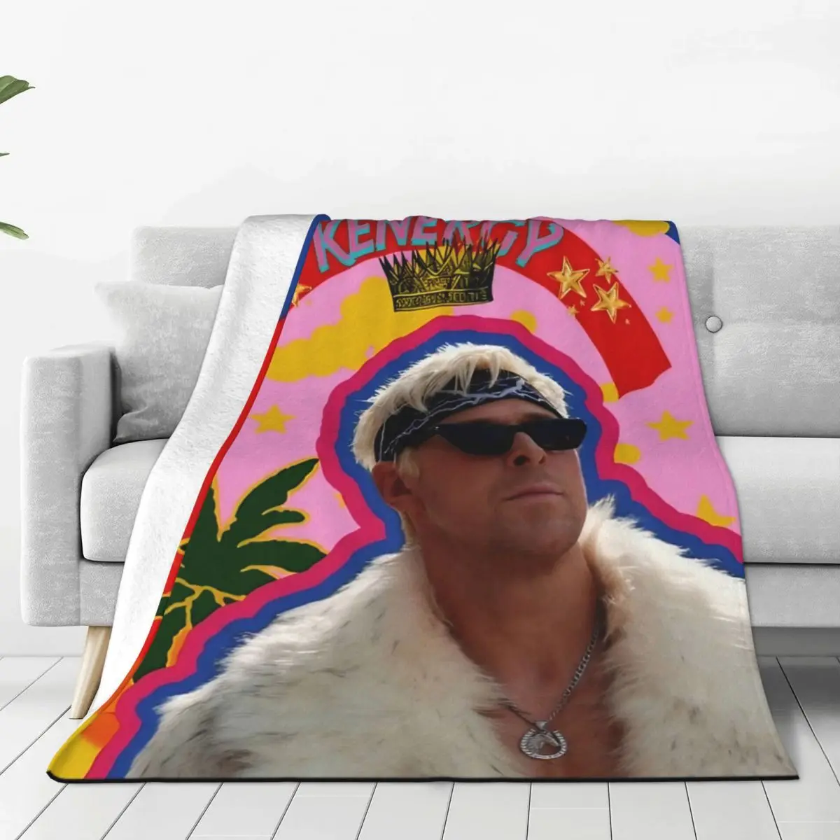 I Am Kenough Merchandise Blanket Fleece Home Cool Ryan Gosling Throw Blanket Cozy Super Warm for Couch Bedtiess Nuotrauka 1