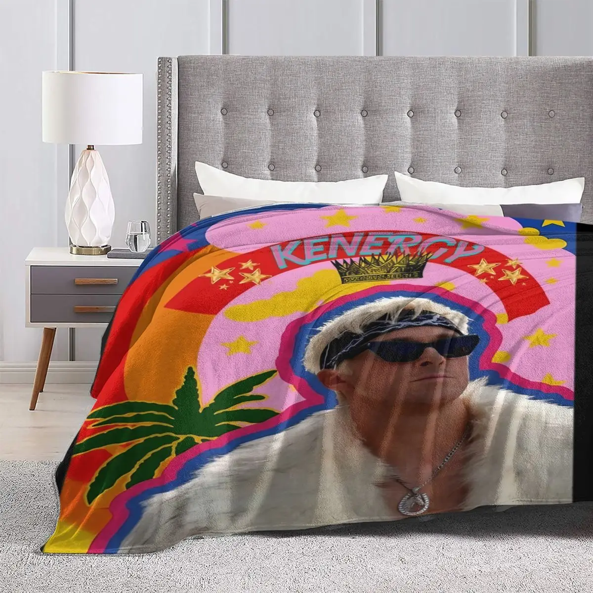 I Am Kenough Merchandise Blanket Fleece Home Cool Ryan Gosling Throw Blanket Cozy Super Warm for Couch Bedtiess Nuotrauka 5