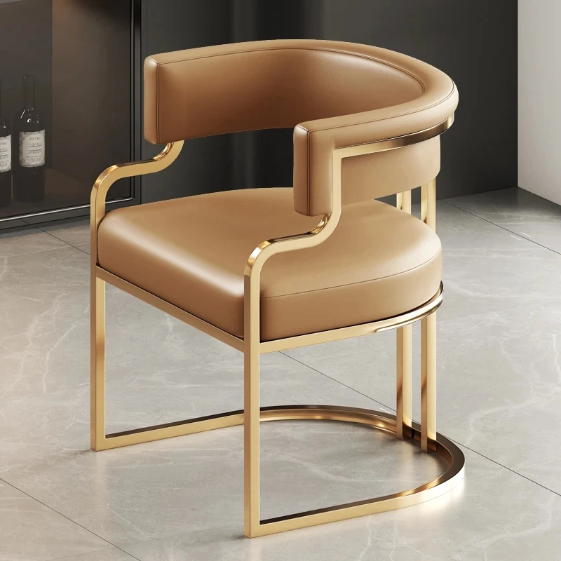 Prabangi ergonomiška valgomojo kėdė Moderni viešbučio svetainė Atpalaiduojanti minimalistinė valgomojo kėdė Grindys Sillas Para Comedor kambario baldai Nuotrauka 3