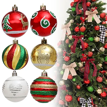 6vnt/dėžutė 6cm Dideli kalėdinio kamuolio papuošalai Kalėdų eglutės pakabukas Naujųjų metų kalėdinis kabantis ornamentas Pagrindinis dekoras Navidad Noel