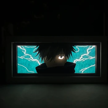 Anime šviesos dėžutė Jujutsu Kaisen figūrėlė Naktinė šviesa Šaunios darbalaukio programėlės Mielas kambarys Dekoras Manga šešėlių dėžutės Satoru Gojo šviesdėžė