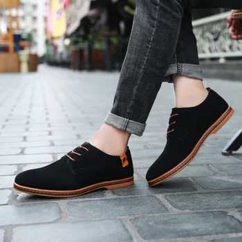 Aukštos kokybės zomšiniai odiniai minkšti batai Vyriški loaferiai Oksfordo laisvalaikio vyriški oficialūs batai Pavasario suvarstomi vyriški batai