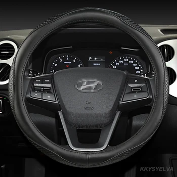 Natūralios odos automobilio vairo dangčiai Hyundai ELantra i35 Sonata i45 Creta ix25 Tuscon ix35 Palisade Auto priedai