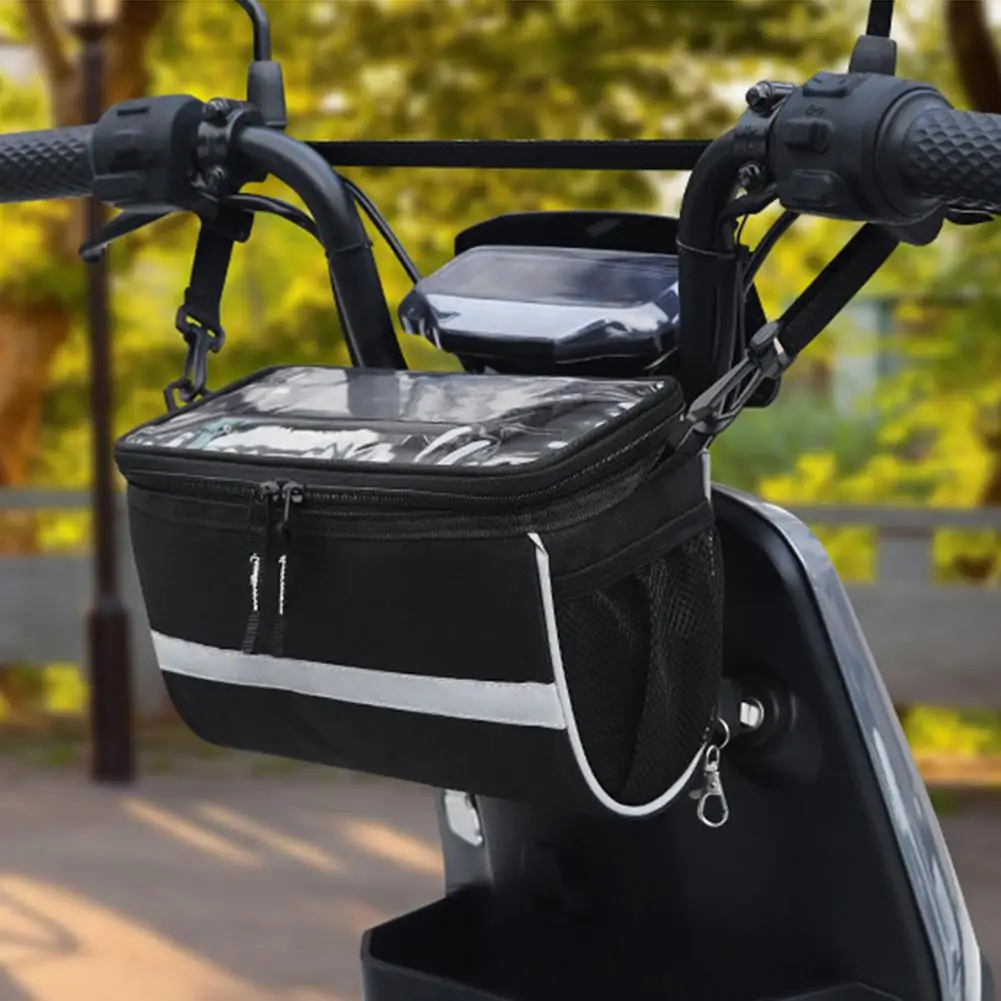 Motociklo vairo krepšiai Neperšlampamas vairo krepšys su jautriu jutikliniu ekranu ir lietaus dangčiu Didelės talpos dviračio vairas Storag Nuotrauka 1