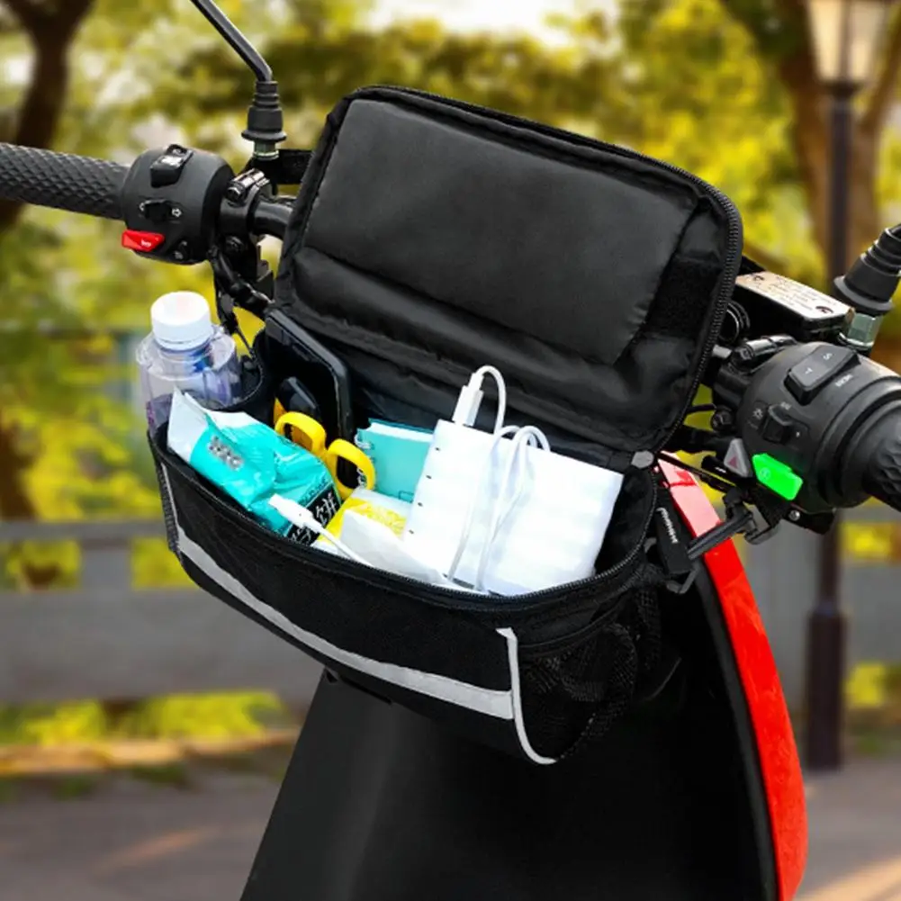 Motociklo vairo krepšiai Neperšlampamas vairo krepšys su jautriu jutikliniu ekranu ir lietaus dangčiu Didelės talpos dviračio vairas Storag Nuotrauka 3