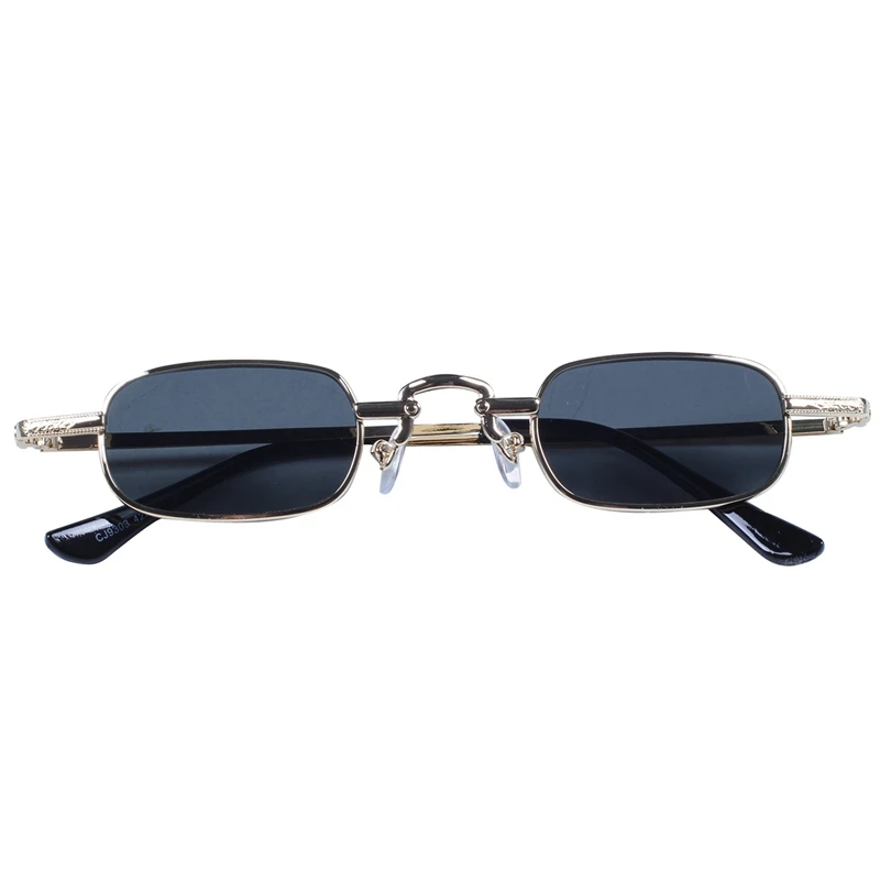 8X Retro Punk akiniai, skaidrūs kvadratiniai akiniai nuo saulės, moteriški retro akiniai nuo saulės, vyrai, metalinis rėmelis-juodas, pilkas ir auksinis Nuotrauka 3