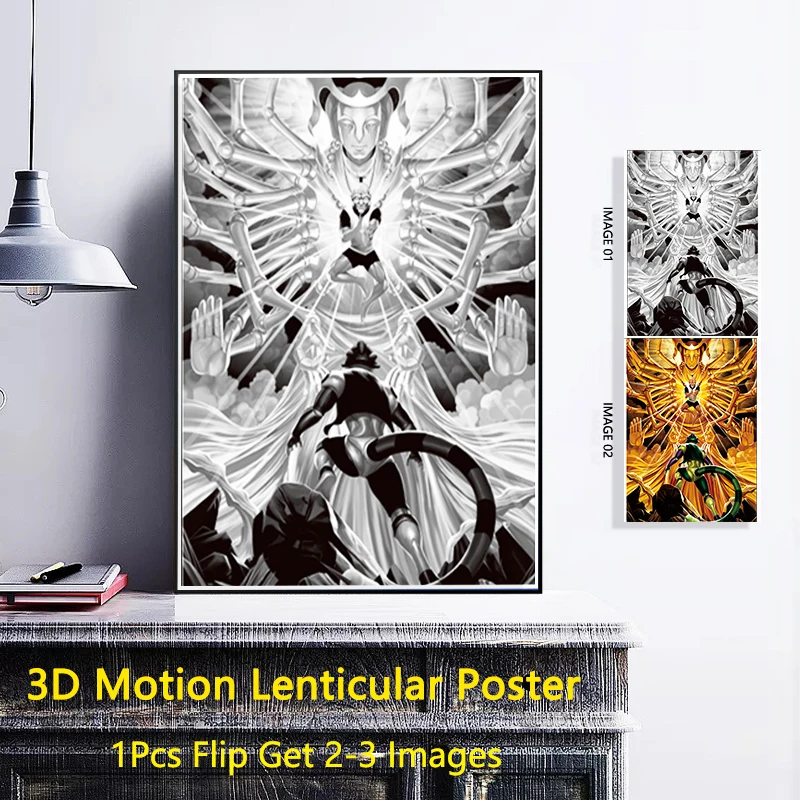 3D Anime judesio lęšiniai plakatai Hunter X Hunter Meruem namų sienų dekoras 3D tapetai Vaiko kambario dekoravimo lipdukai Dovanos Nuotrauka 2