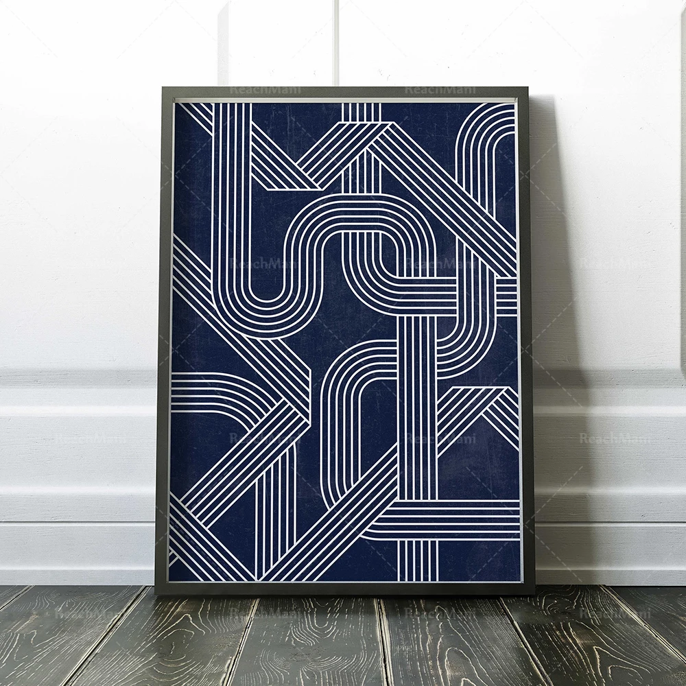 Geometrinė linija modernaus meno rinkinys, dekoratyvinis bohemiškas abstraktaus spausdinimo geometrinis meno rinkinys, minimalistinė meno siena, abstrakti geometrija Nuotrauka 2