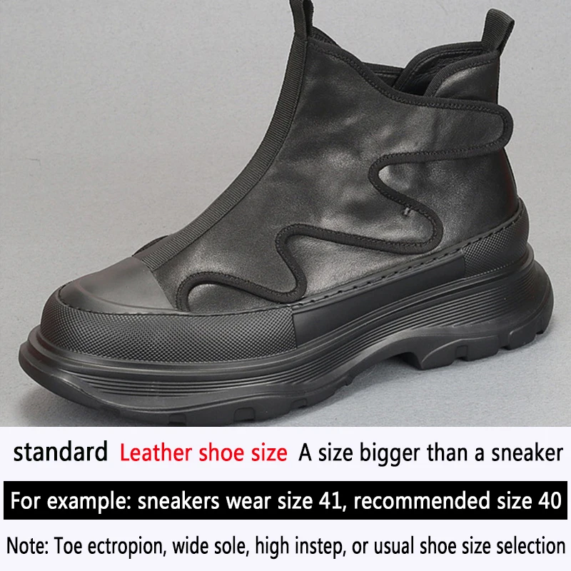 Vyriški batai krenta nauji odiniai stori padai padidinti potvynio batus aukšti viršutiniai batai visi atitinka lengvus paprastus lentinius batus Nuotrauka 5